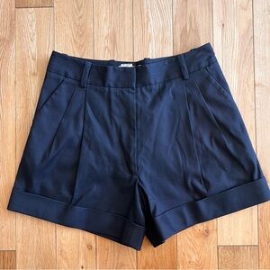 3.1 Phillip Lim Womens Navy Blue Cuffed Pleated High Rise Shorts Size 6